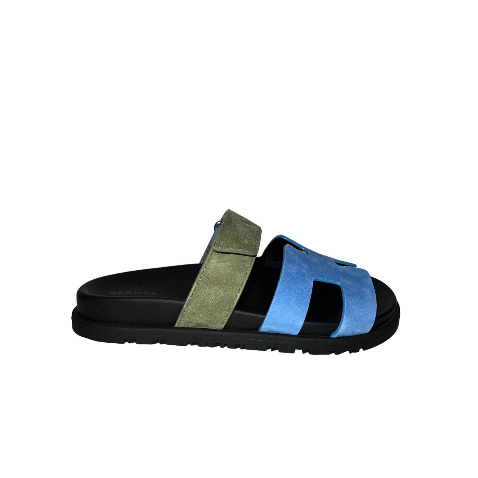 Hermes Hermes Chypre Sandal Blue Cameo Vert Celadon Green Strap Size US 7.5 / IT 37.5 - 2 Thumbnail