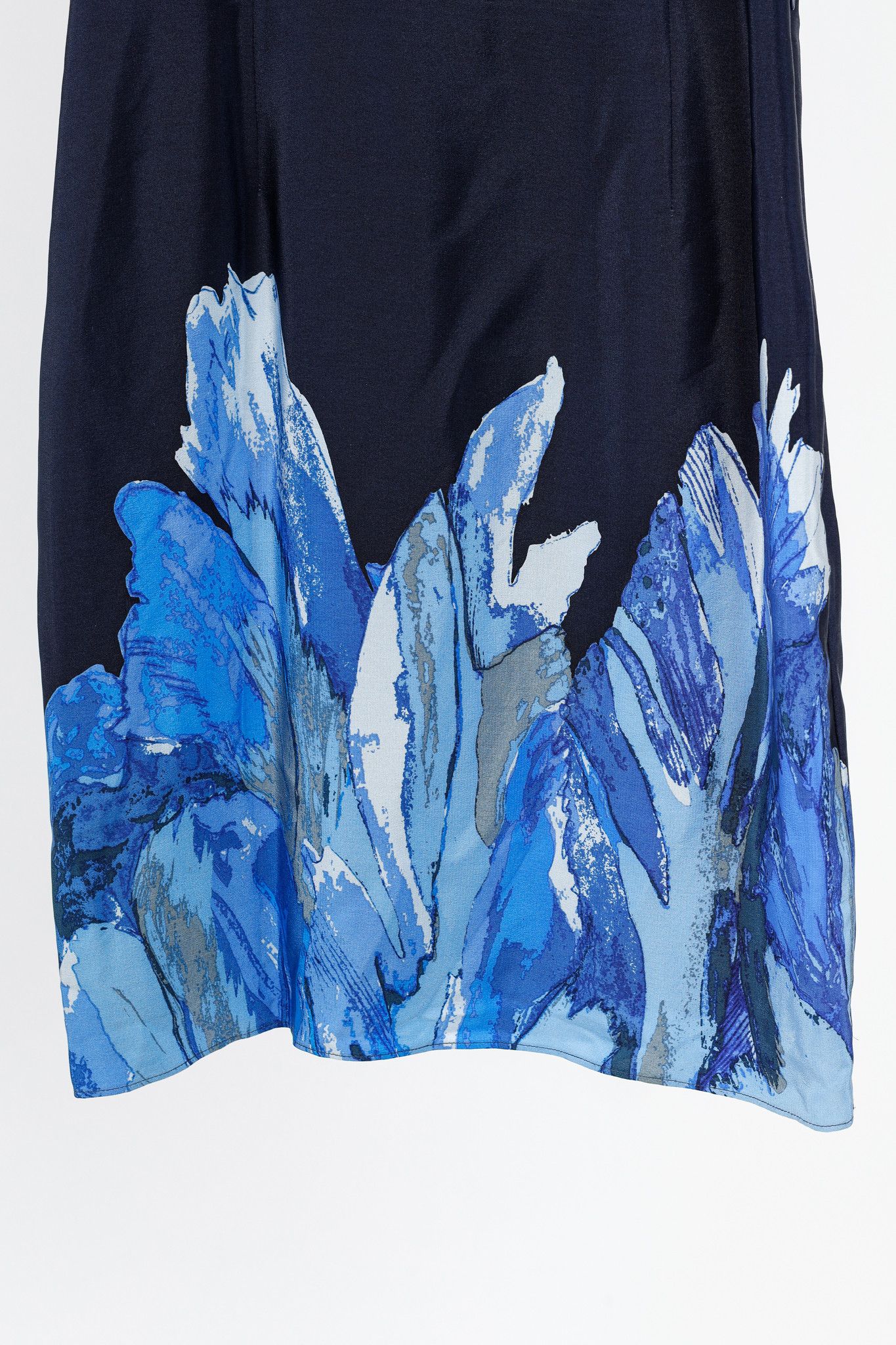 Tibi Tibi Navy Printed Silk Satin Keyhole Mini Dress Size S / US 4 / IT 40 - 6 Thumbnail