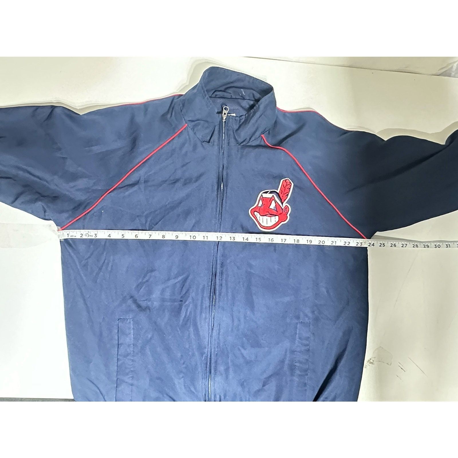 MLB Vtg Cleveland Indians Carl Banks G3 Big Logo Jacket Medium Size US M / EU 48-50 / 2 - 10 Thumbnail