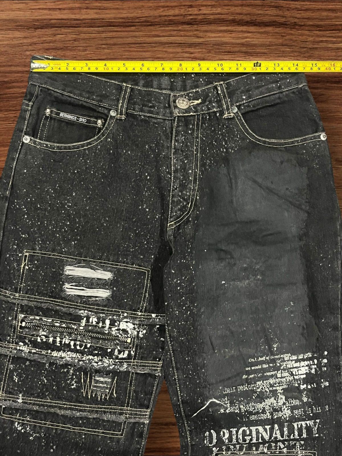 If Six Was Nine Vintage Japan Bernings Sho Skeleton Astronomical Flare Jeans Size US 28 / EU 44 - 14 Thumbnail