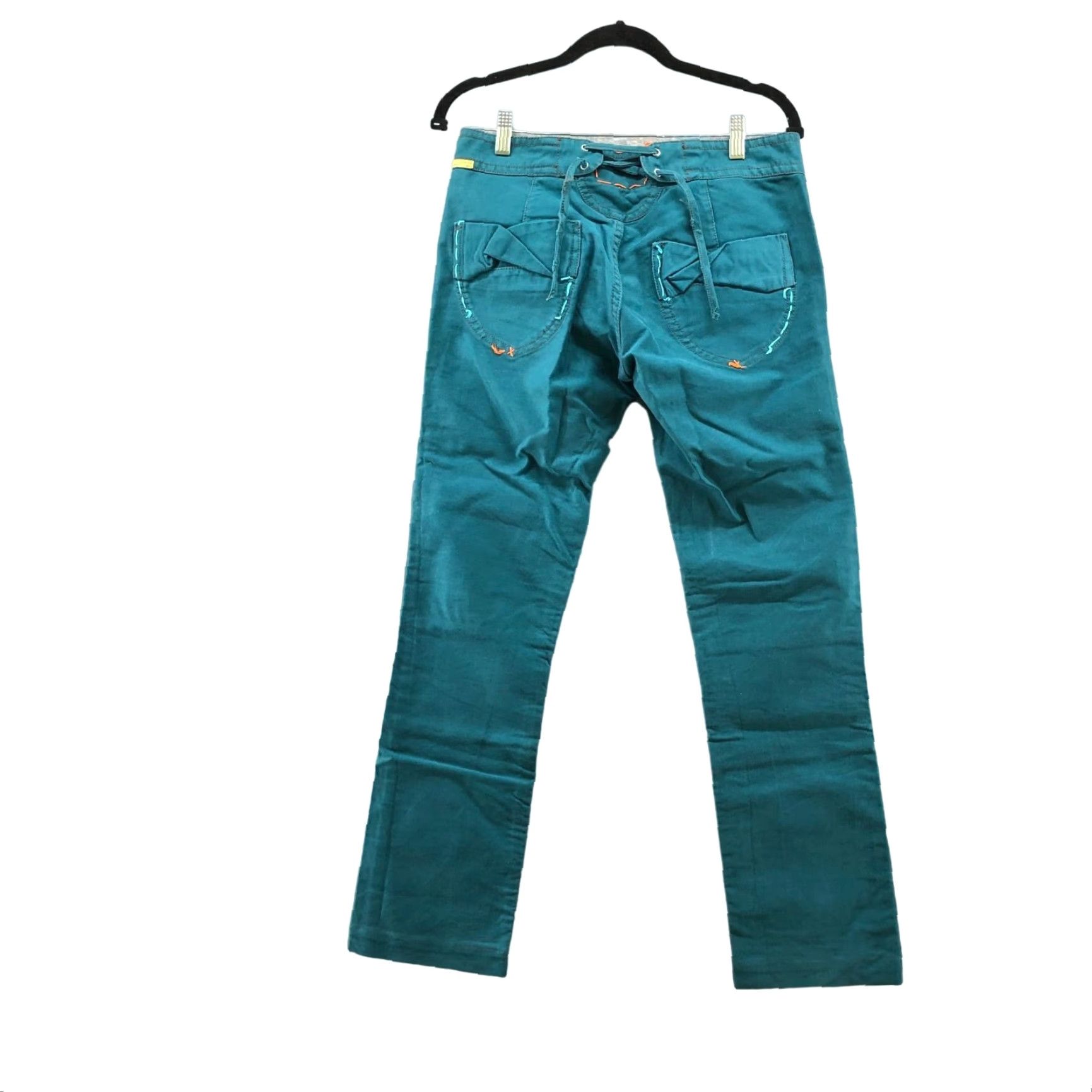 Vintage VINTAGE Tim Camino Slim Chino Pants Womens 28 Teal Cotton Mid Rise Retro Size 28" / US 6 / IT 42 - 2 Thumbnail