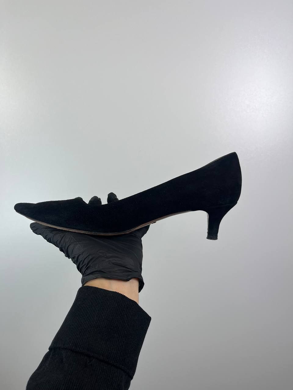 Prada Prada Black Suede Pointed Toe Ballet Flats Womens Size 39 Size US 9 / IT 39 - 8 Thumbnail