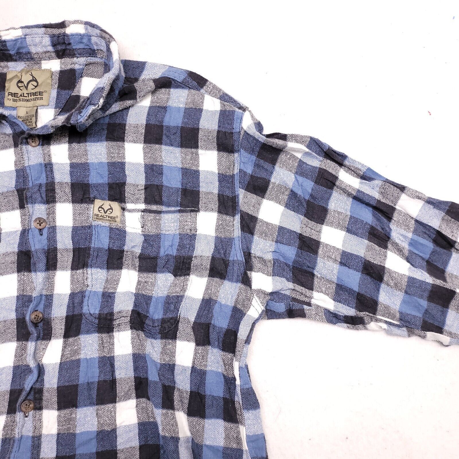 Realtree Realtree Gingham Flannel Shirt Mens Size Large L Blue Black Size US L / EU 52-54 / 3 - 5 Thumbnail
