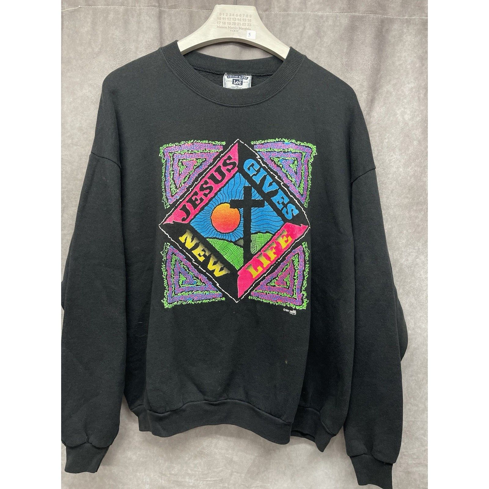 Lee VINTAGE 1991 JESUS GIVES NEW LIFE SWEATSHIRT XL LEE MADE IN Size US XL / EU 56 / 4 - 2 Thumbnail