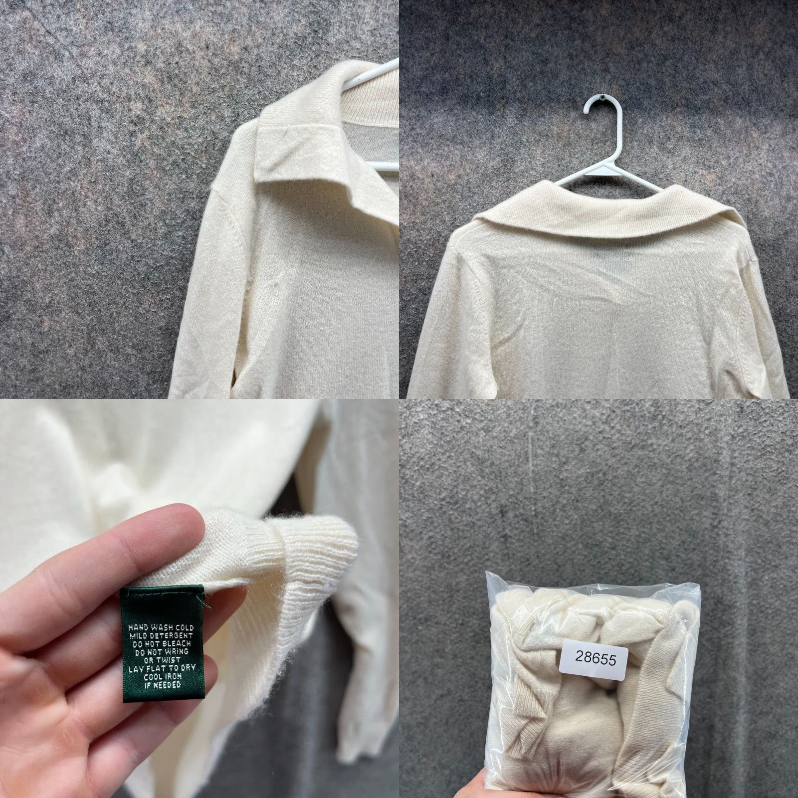 Ralph Lauren VINTAGE Lauren Ralph Lauren Sweater Womens Small Beige Cashmere Exclusive Fleece Button Size S / US 4 / IT 40 - 8 Thumbnail