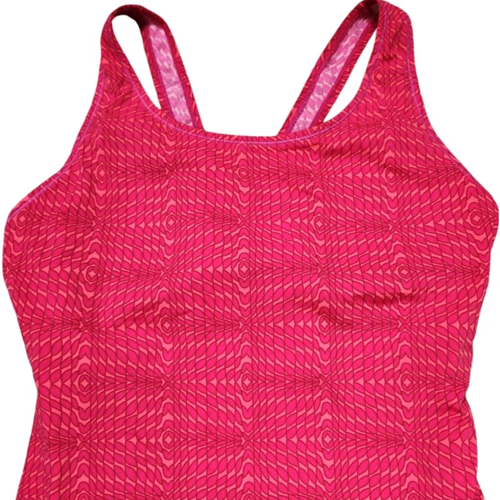 Vintage LL Bean Womens One Piece Swimsuit 14 Red Wireless Bra Bathing Suit Size XL / US 12-14 / IT 48-50 - 3 Thumbnail