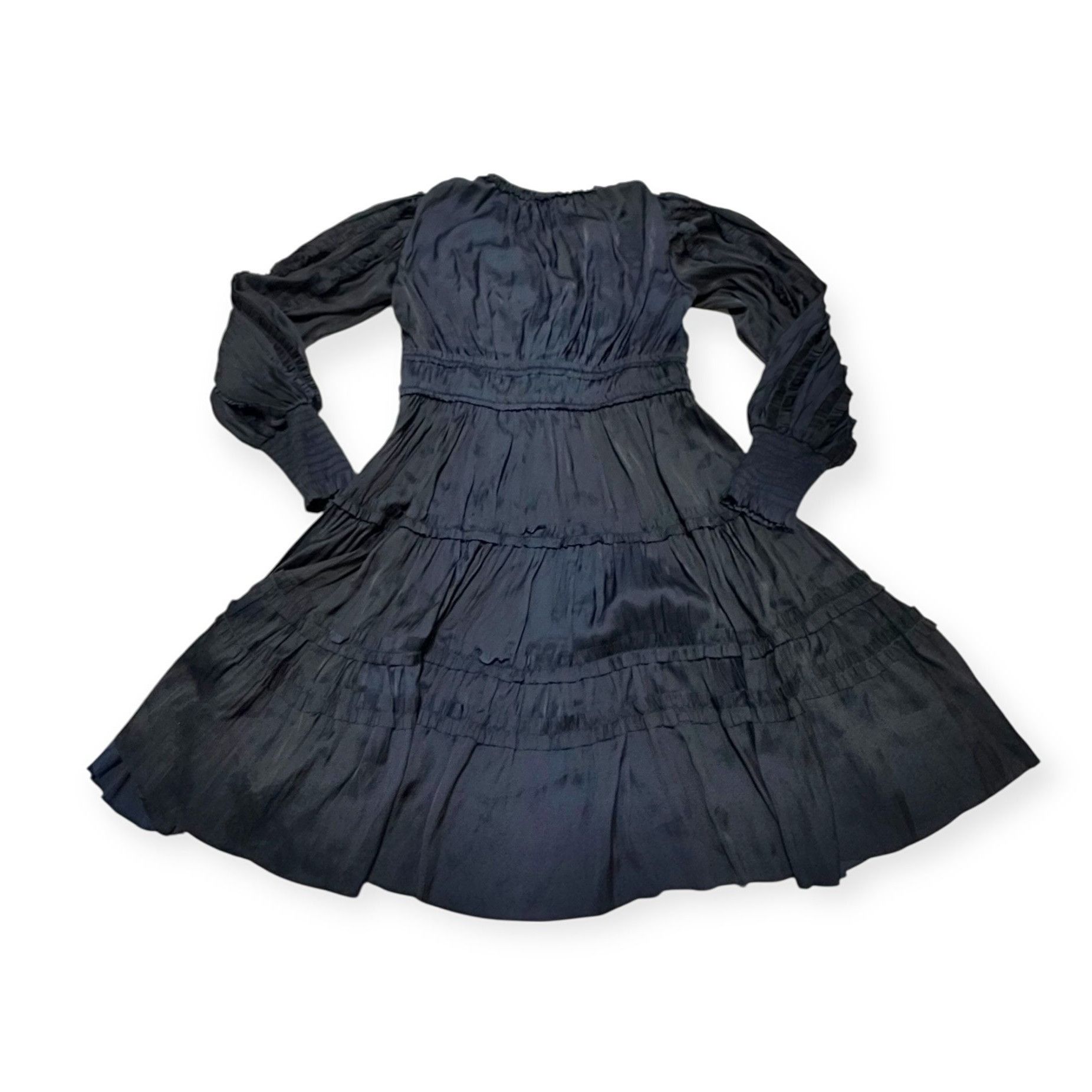 Ulla Johnson Ulla Johnson Gemma Plissé Mini Dress Midnight, Size 84NWT Size S / US 4 / IT 40 - 6 Thumbnail