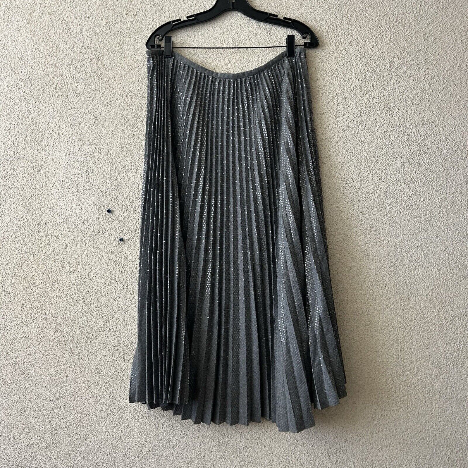 Lafayette 148 Lafayette 148 New York Jahira Pleated Sequin Skirt in Nickel Size 34" / US 12 / IT 48 - 5 Thumbnail
