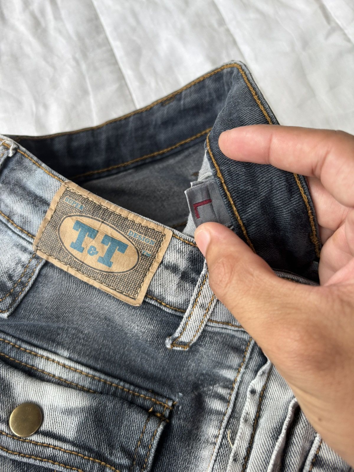 Tornado Mart 💥FLARE💥T&T FLARED JEANS BOOTCUT TWO TONE DENIM Size US 28 / EU 44 - 13 Thumbnail