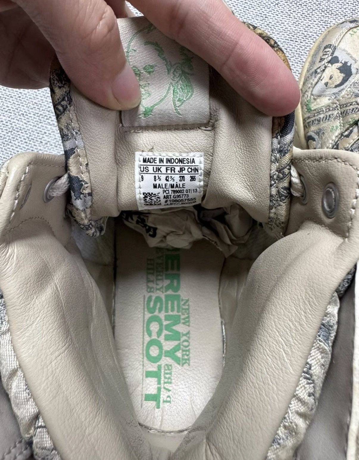 Adidas Adidas Jeremy Scott JS Wings 2.0 Dollar Print K37 Size US 8.5 / EU 41-42 - 3 Thumbnail