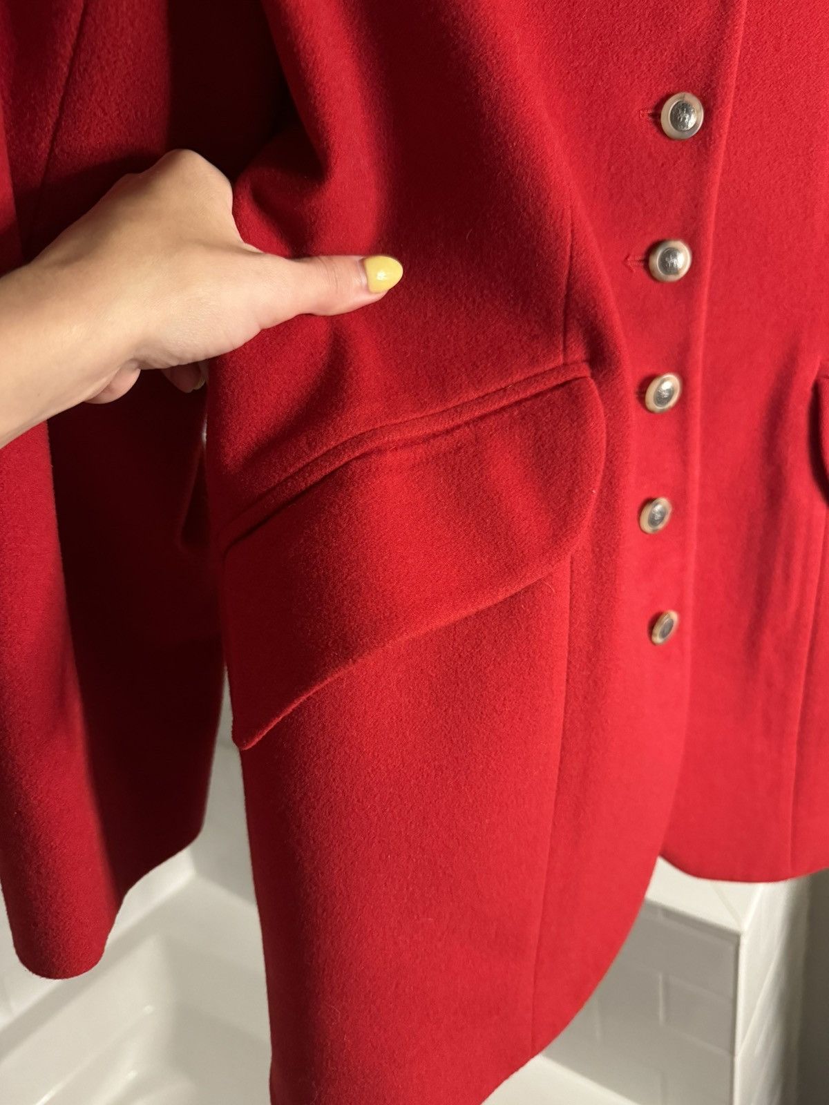 Vintage Red Blazer with Black Collar Size L / US 10 / IT 46 - 3 Thumbnail