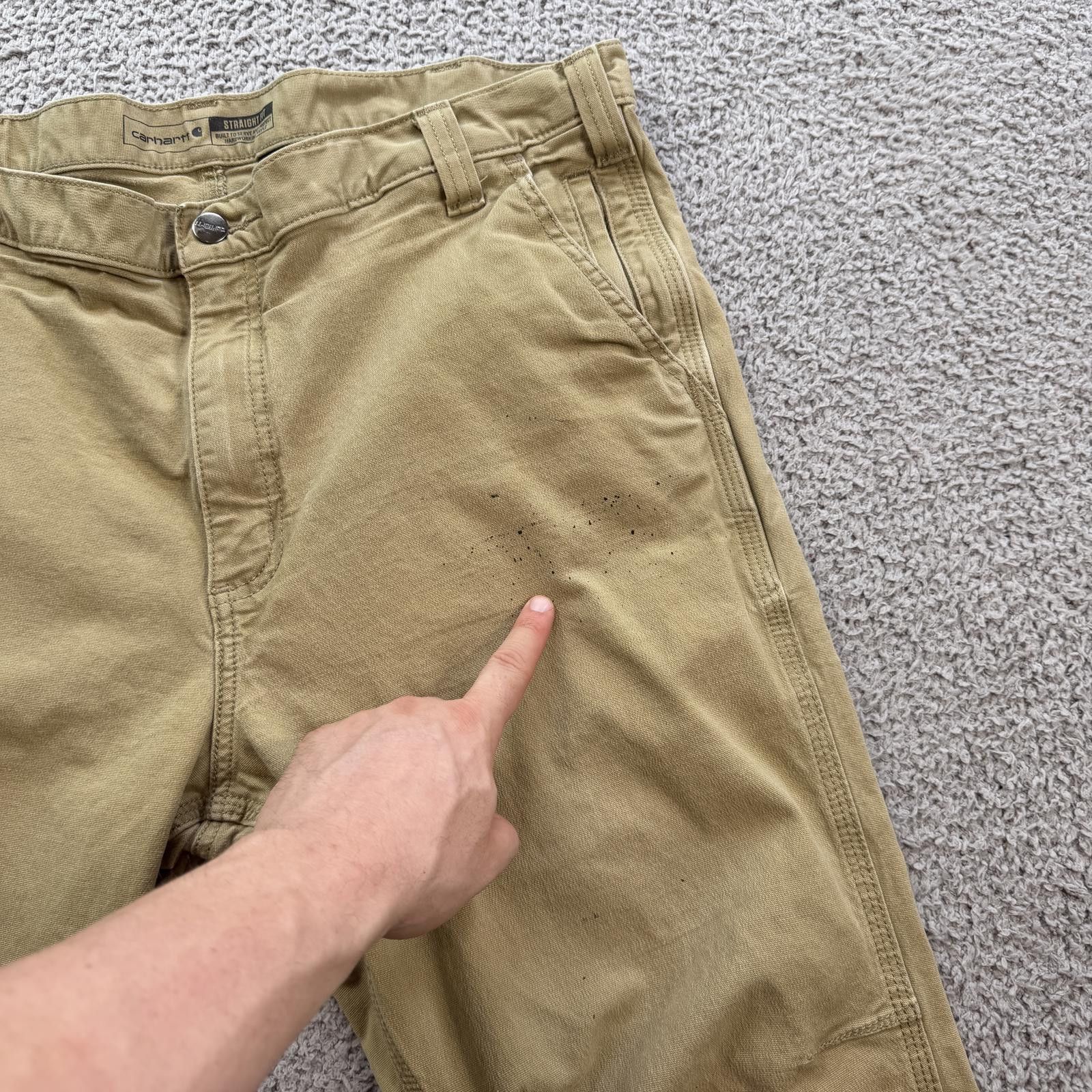 Carhartt Carhartt Straight Fit Work Pants Tan Distressed Paint 38x30 Size US 38 / EU 54 - 7 Thumbnail