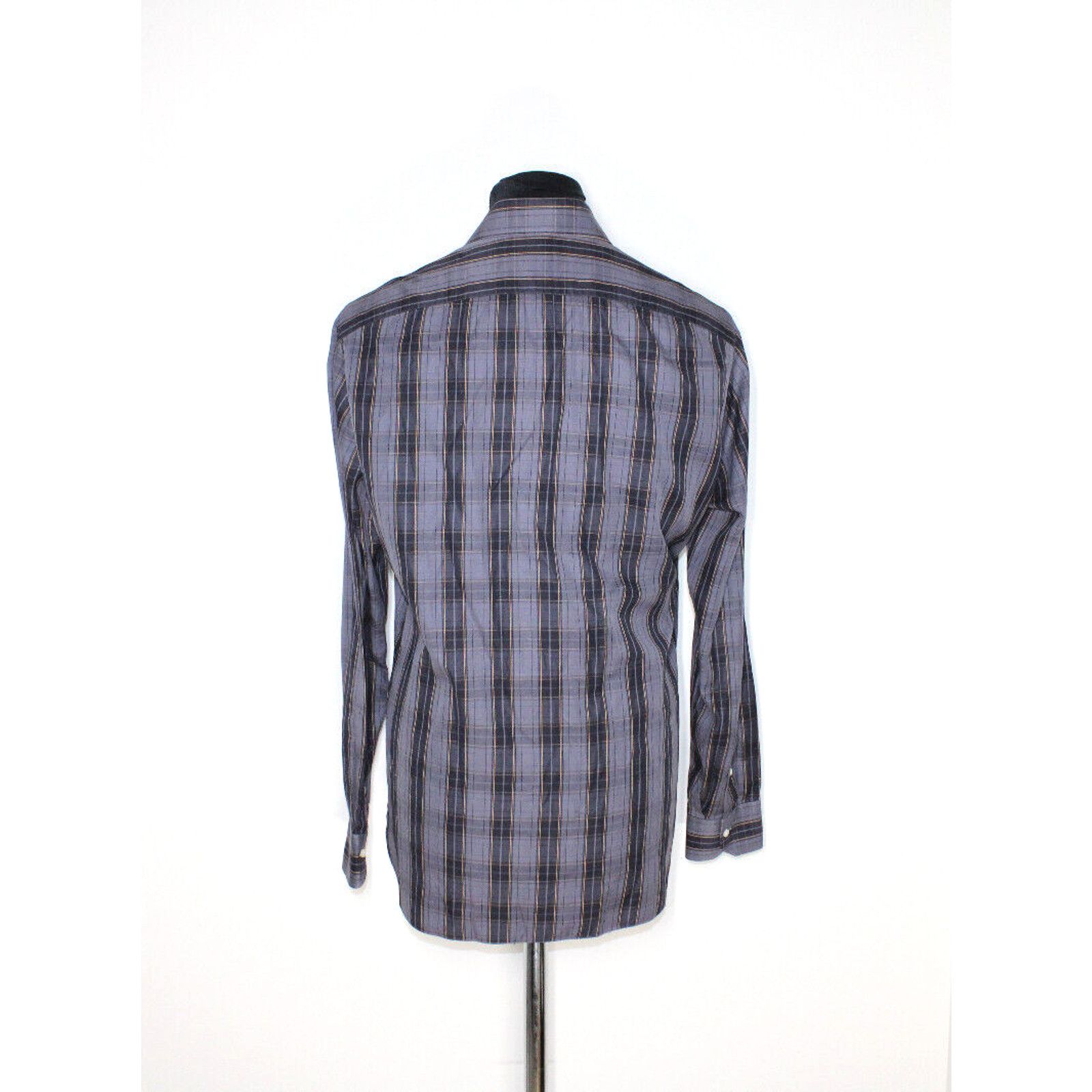 Isaia ISAIA Blue & Navy Plaid Cotton Button Up Long Sleeve Shirt L Size US L / EU 52-54 / 3 - 3 Thumbnail