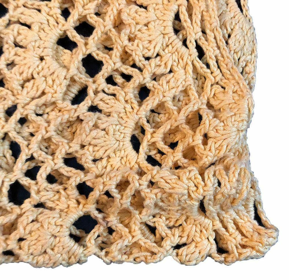 Designer Pre Owned Yellow Hand Made Crocheted Blouse M Size M / US 6-8 / IT 42-44 - 4 Thumbnail