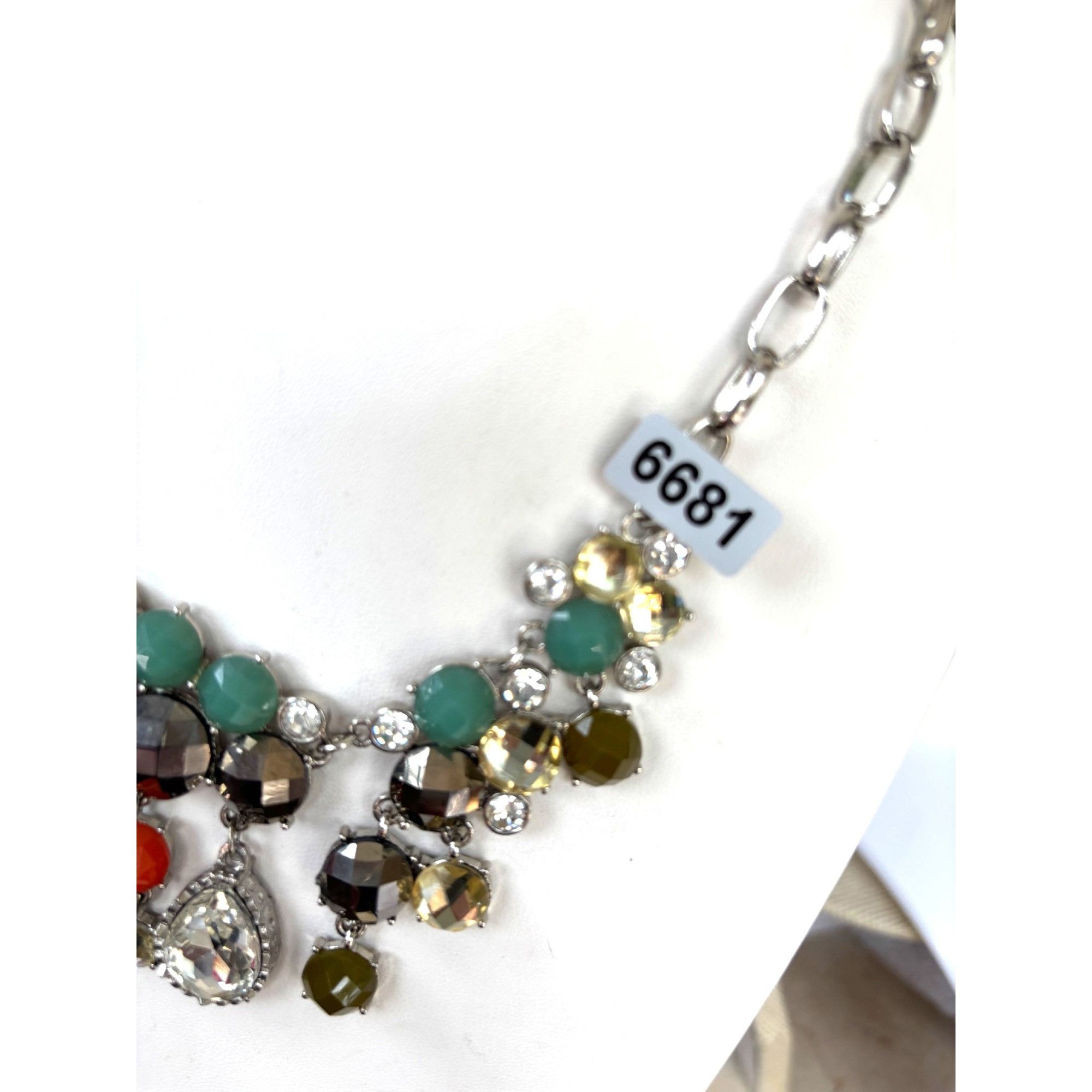 Other Statement Silver-Tone Necklace With Multicolor Beads & Cryst Size ONE SIZE - 2 Thumbnail