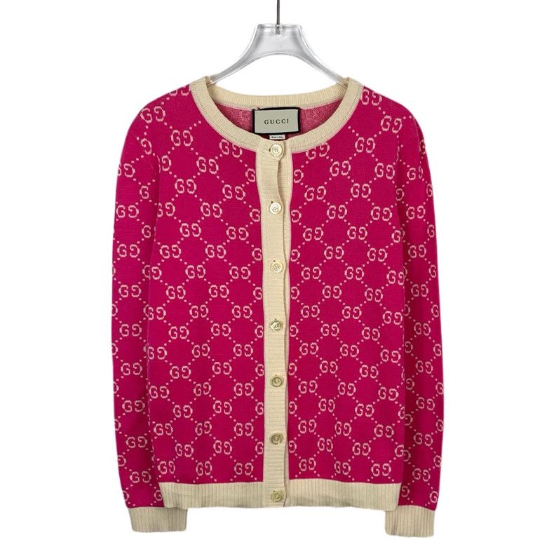 Gucci Gucci Pink logo double G full print long-sleeved cotton kni Size US S / EU 44-46 / 1 - 1 Thumbnail