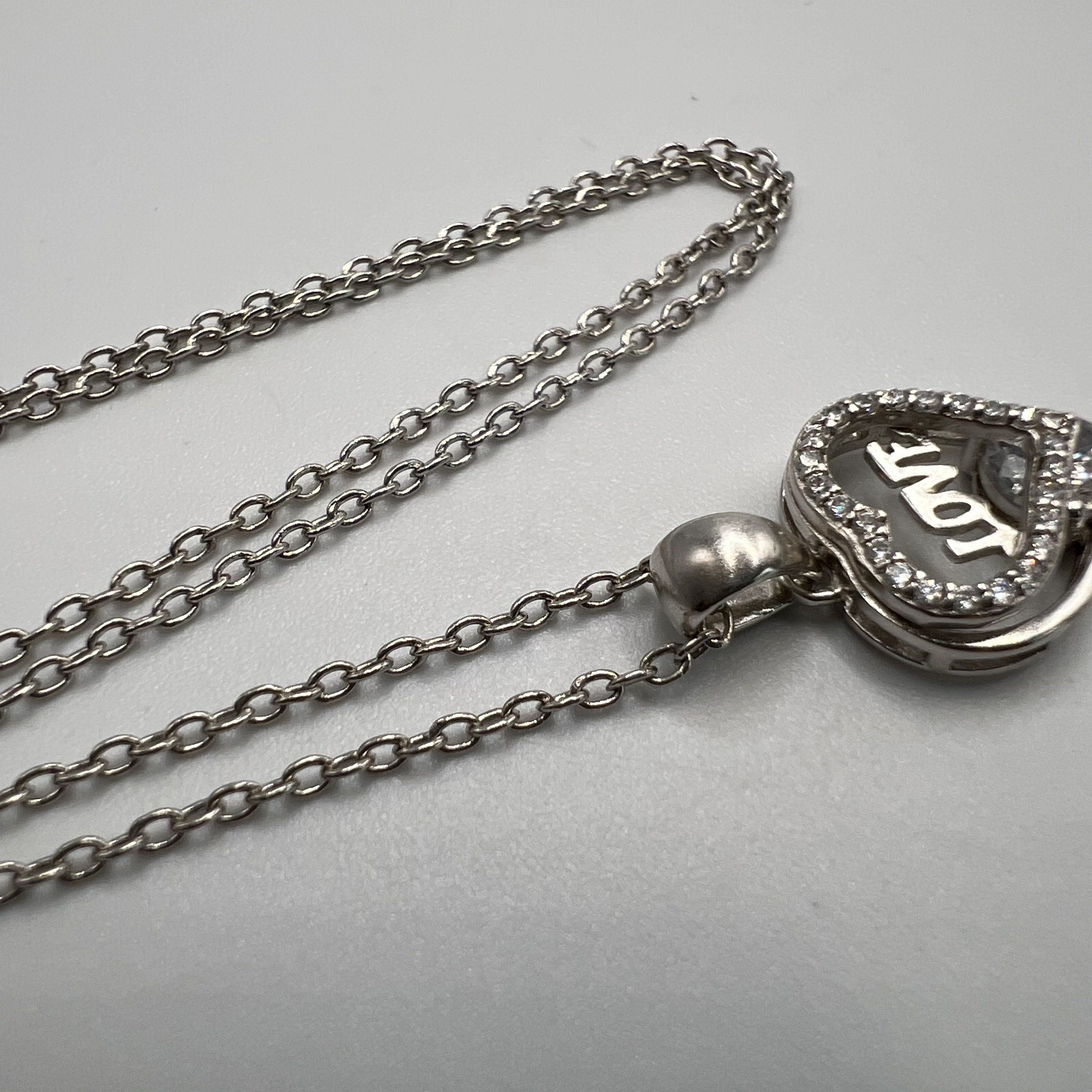Vintage Vintage Pendant Chain Sterling Silver 925 Heart 3.25g Size ONE SIZE - 2 Thumbnail