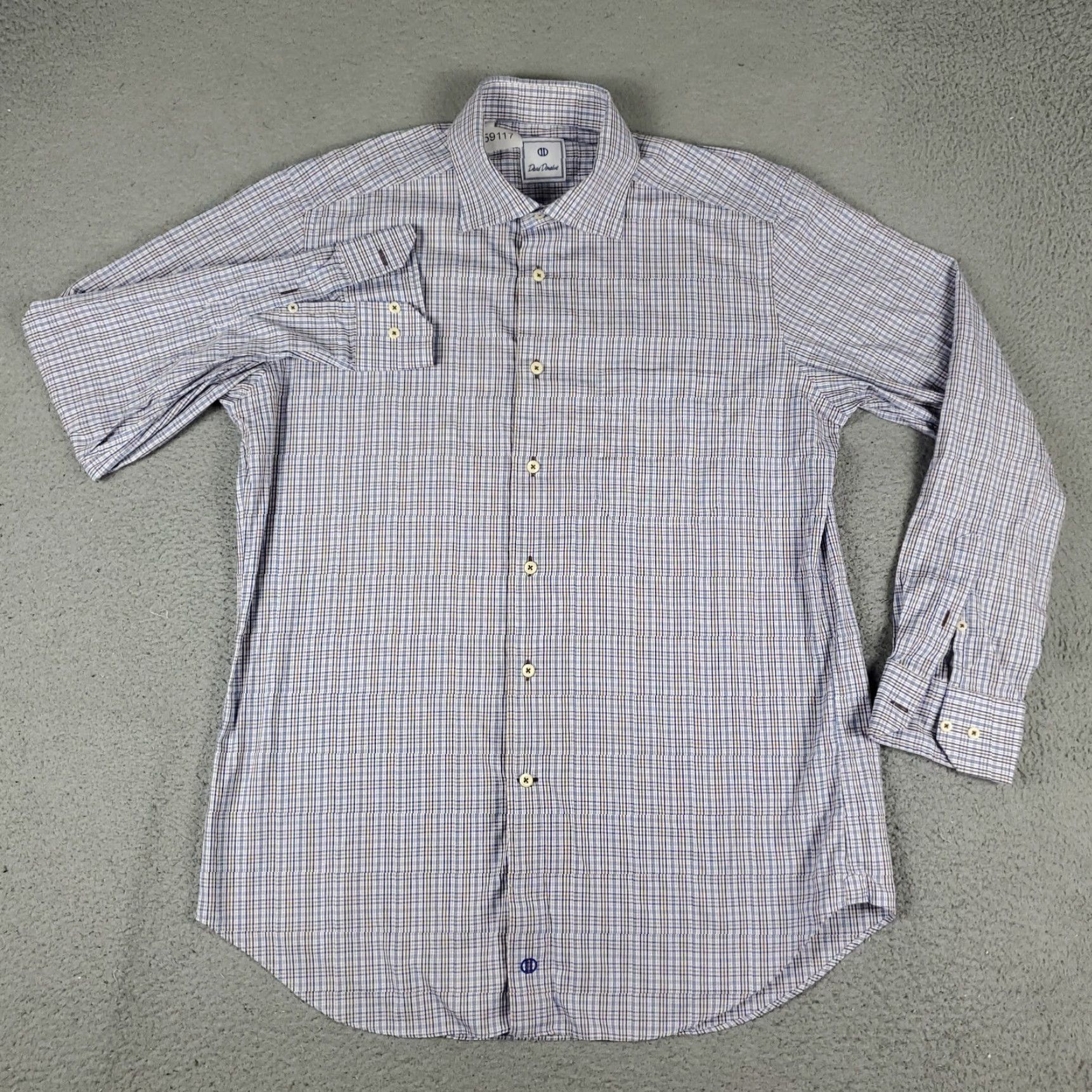David Donahue David Donahue Shirt Mens Large Blue Plaid Button-Up Long Sleeve Casual Office Classic 90s? Size US L / EU 52-54 / 3 - 2 Thumbnail