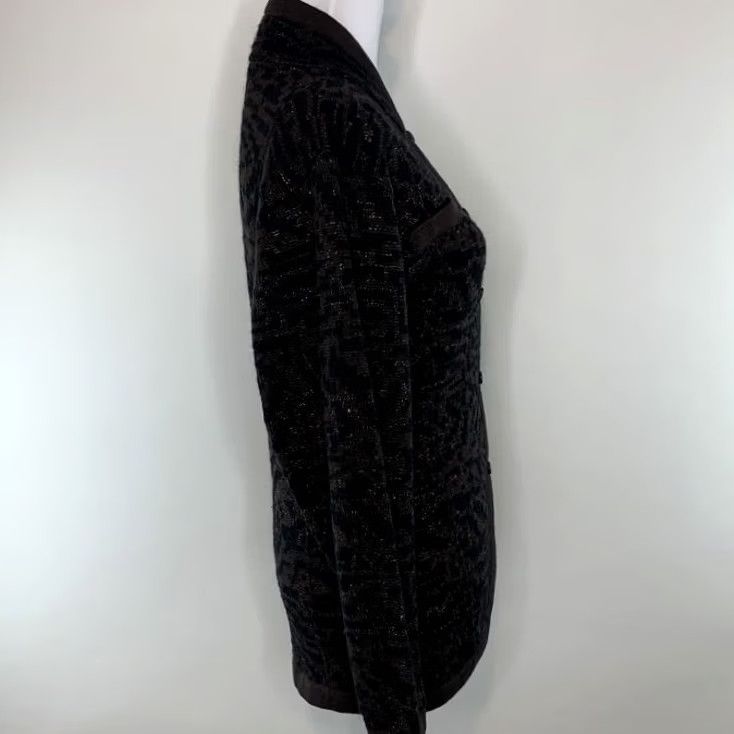 Jaeger JAEGER Womens Sweater S Button Front Metallic Sparkly Wool Blend Cardigan Size S / US 4 / IT 40 - 5 Thumbnail