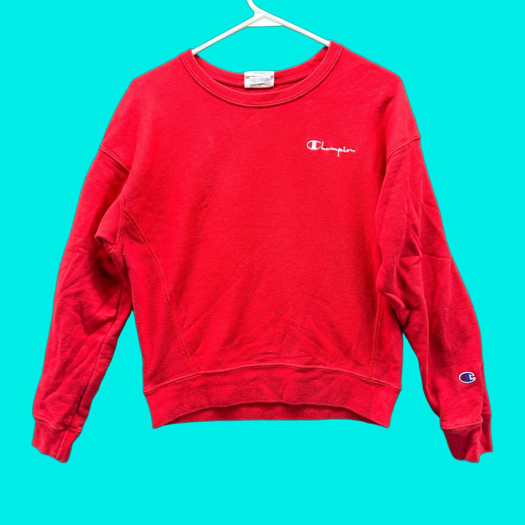 Champion VINTAGE Champion Sweatshirt Pullover Women S Red Fleece Reverse Weave 90s 2000s Comfort All Seasons Mens Womens Boys Girls Size S / US 4 / IT 40 - 1 Thumbnail