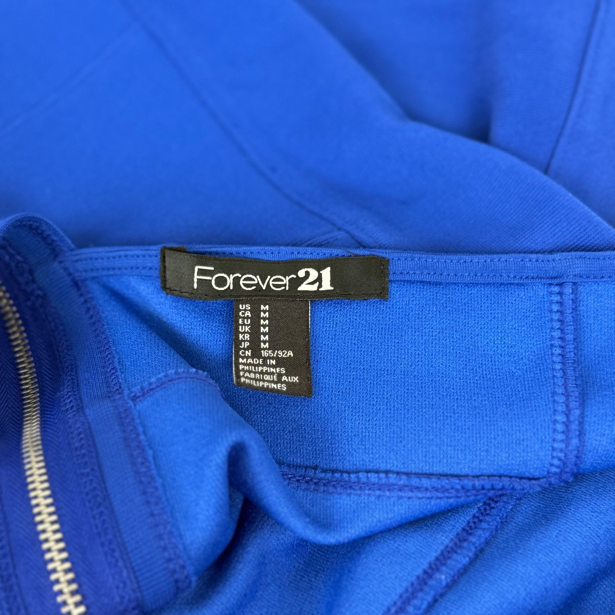 Forever 21 Forever 21 Women's Ribbed Blue Bodycon Halter Mini Dress Siz Size M / US 6-8 / IT 42-44 - 2 Thumbnail