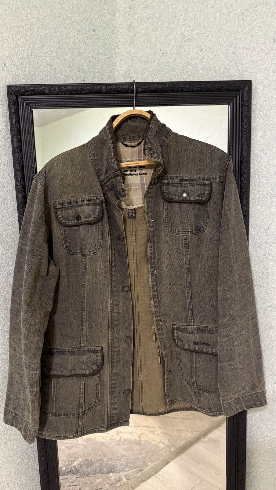 Barbour Barbour Natural Weathered Cotton Jacket Women's Size L / US 10 / IT 46 - 1 Thumbnail