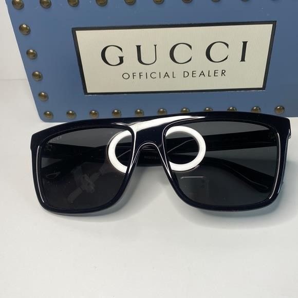 Gucci 💯 - Authentic- New-GUCCI Grey /Black Browline Men's Sunglas Size ONE SIZE - 14 Thumbnail