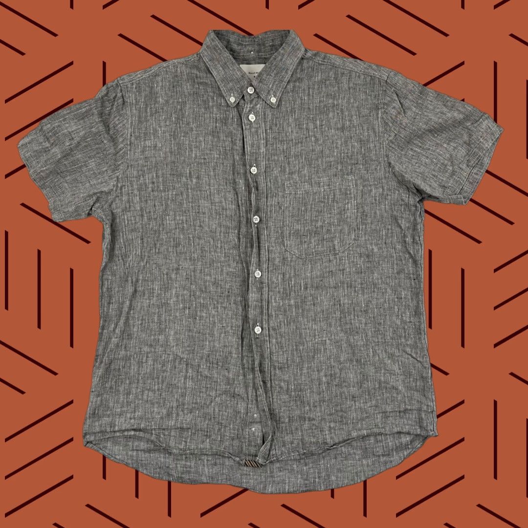 Billy Reid Billy Reid Shirt Mens Medium Standard Fit 100% Linen Button Down Gray Preppy S/S Size US M / EU 48-50 / 2 - 1 Thumbnail