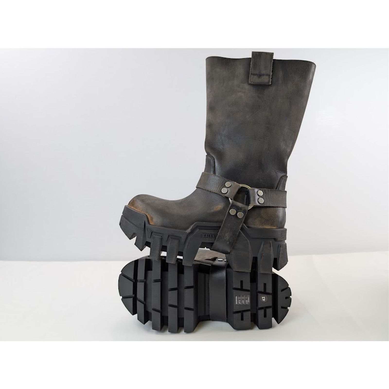 Balenciaga o1rshd1 Q:2 / Bulldozer Harness Boots in Faded Black Size US 8 / EU 41 - 1 Thumbnail