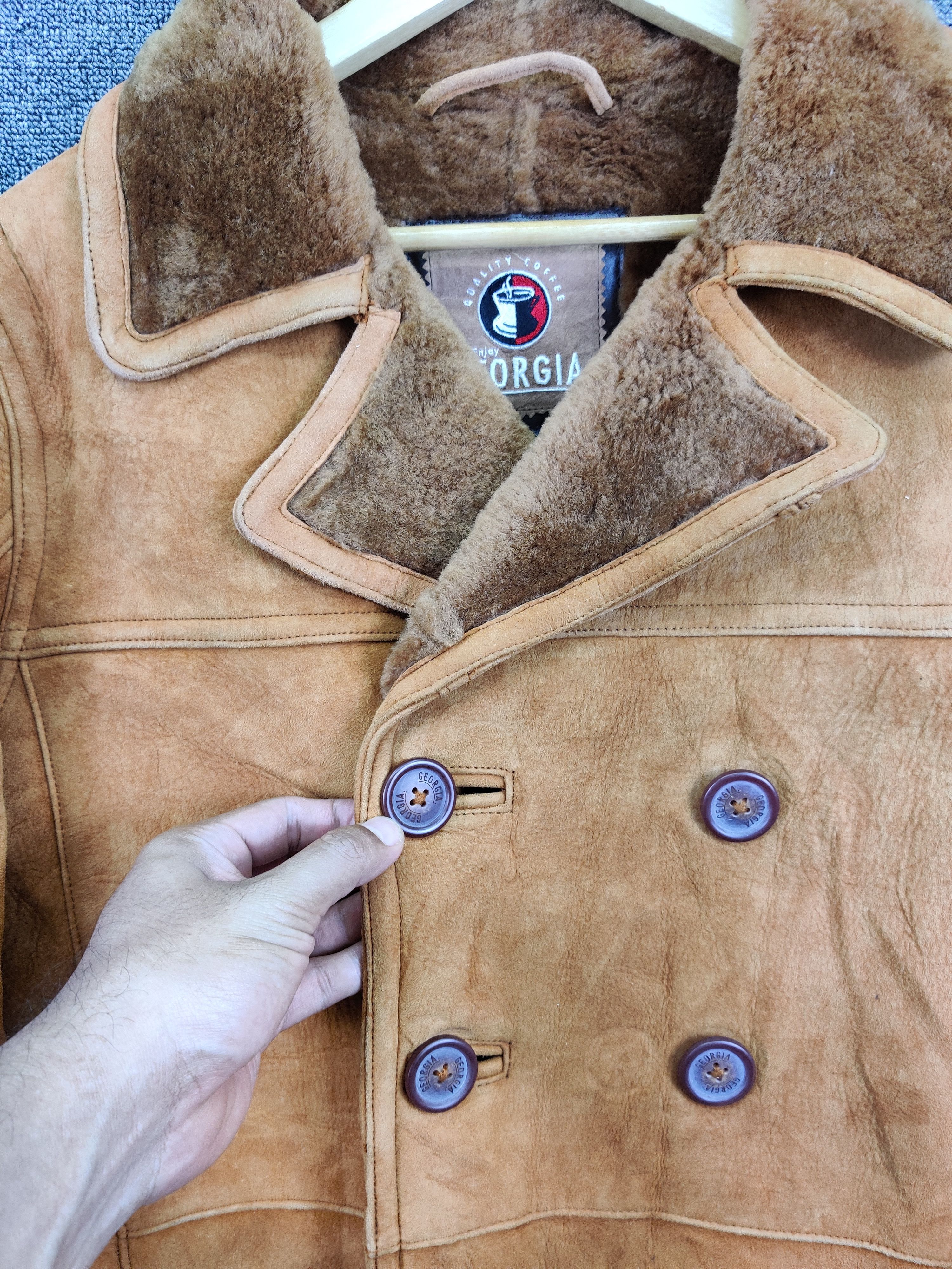 Leather Vintage Georgia Sheepskin Coat Leather Jacket Size US L / EU 52-54 / 3 - 9 Thumbnail