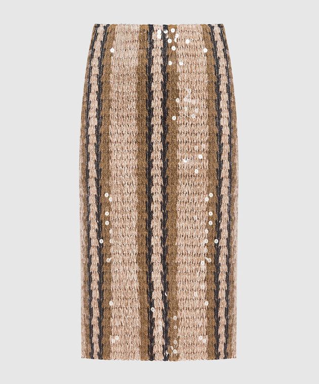 Brunello Cucinelli o1y0725 Midi Skirt in Multicolor Size 28" / US 6 / IT 42 - 1 Thumbnail