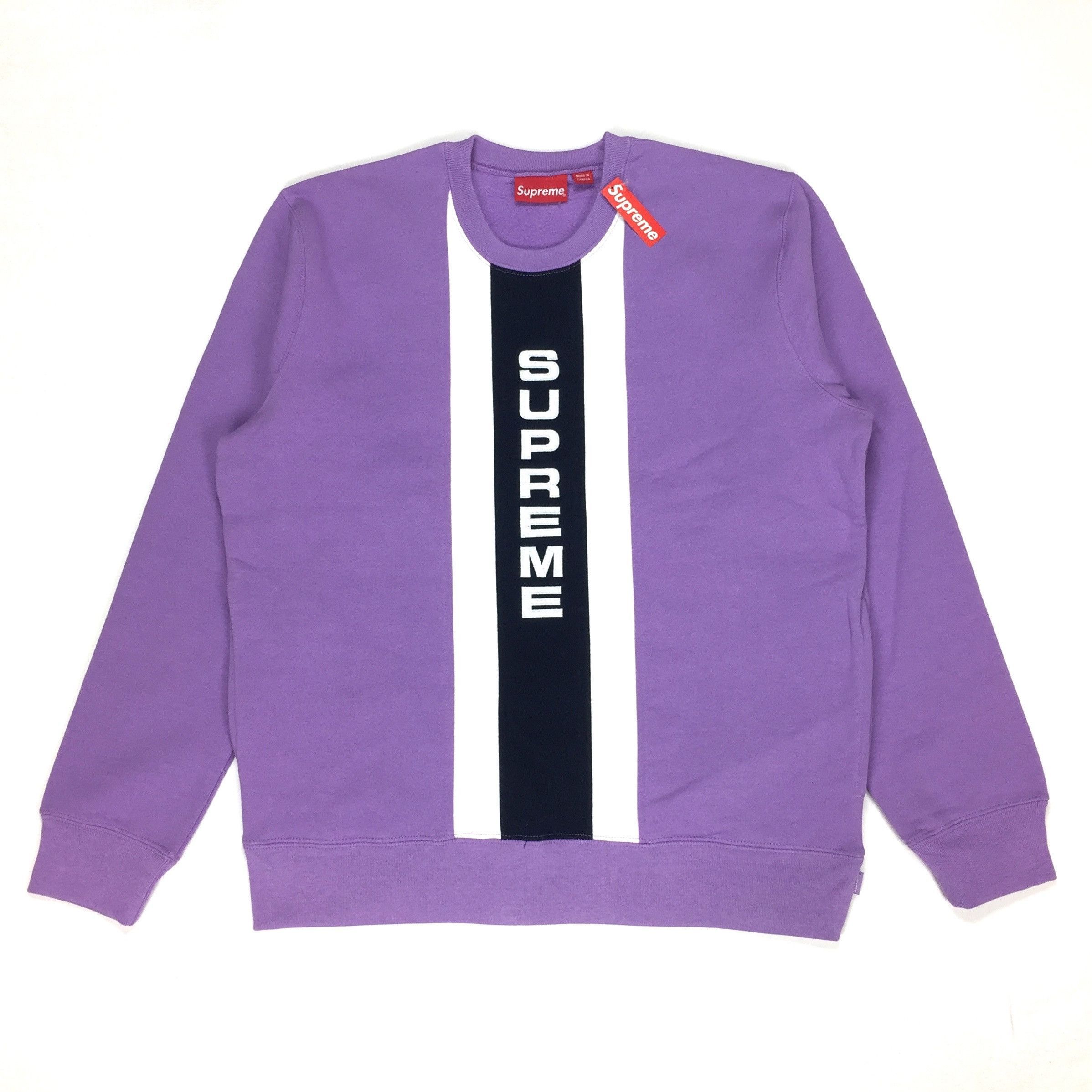 Supreme Supreme SS17 Lavender Vertical Logo Sweatshirt DS Size US L / EU 52-54 / 3 - 1 Preview
