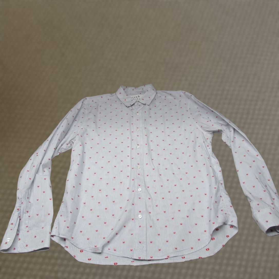 Frank & Eileen Frank Eileen Finbar Shirt Mens L White Blue Stripe Crab Print Button Down Size US L / EU 52-54 / 3 - 1 Thumbnail
