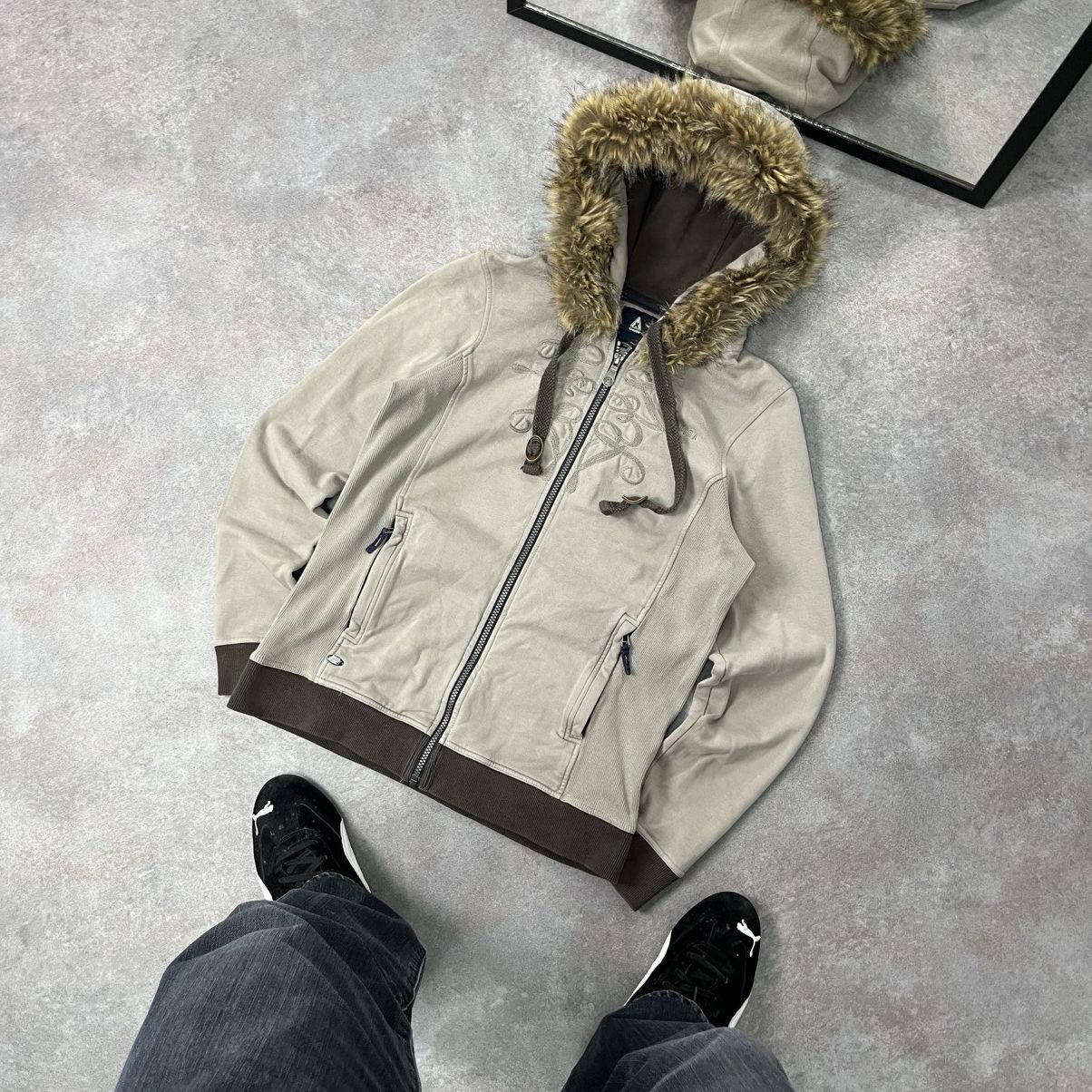 Vintage goa fur zip up hoodie | Grailed