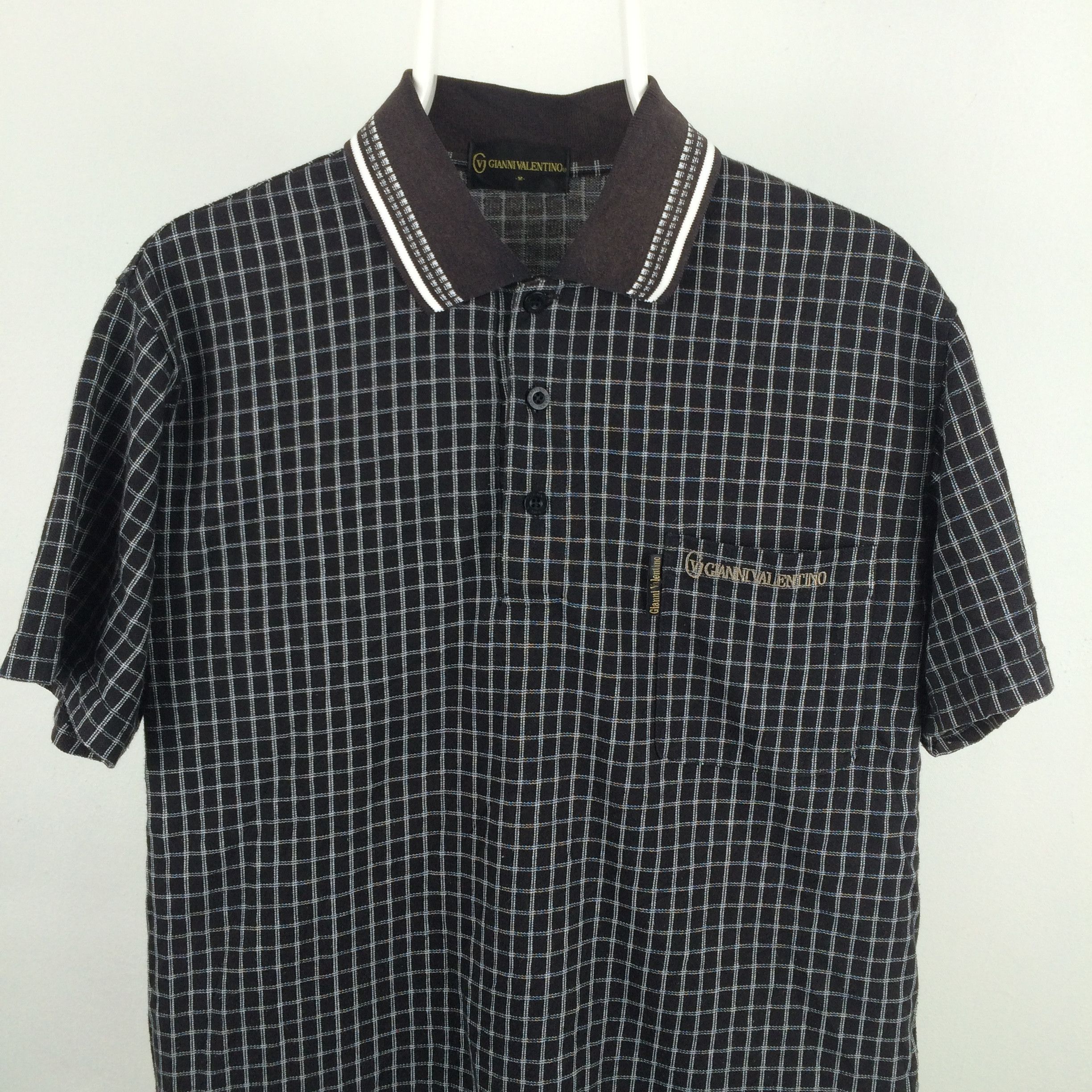 Vintage h7 valentino checkered plaid polo shirt Size US M / EU 48-50 / 2 - 2 Thumbnail