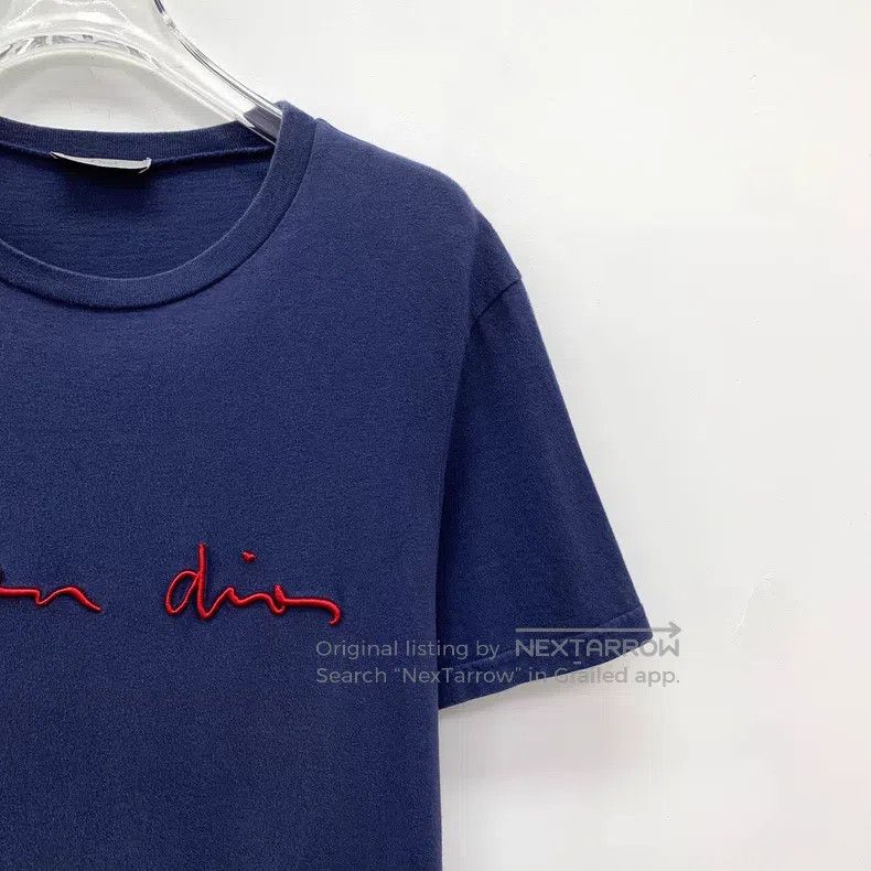 Dior Dior Dark blue logo letter embroidery cotton round-neck sh Size US XS / EU 42 / 0 - 3 Thumbnail
