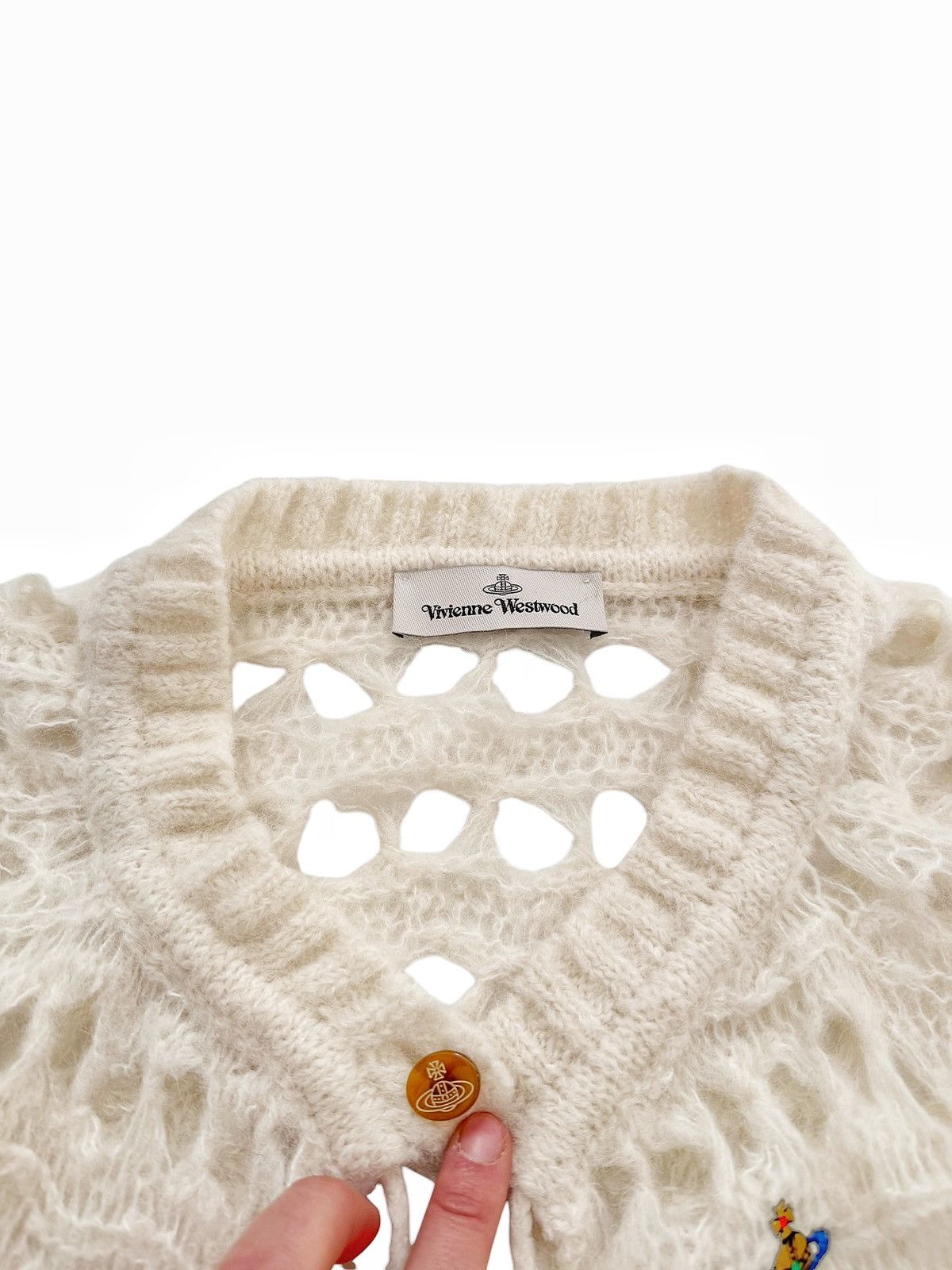 Vivienne Westwood $1,800 Cream Lacework Crop Baby Cardi Size M / US 6-8 / IT 42-44 - 9 Thumbnail