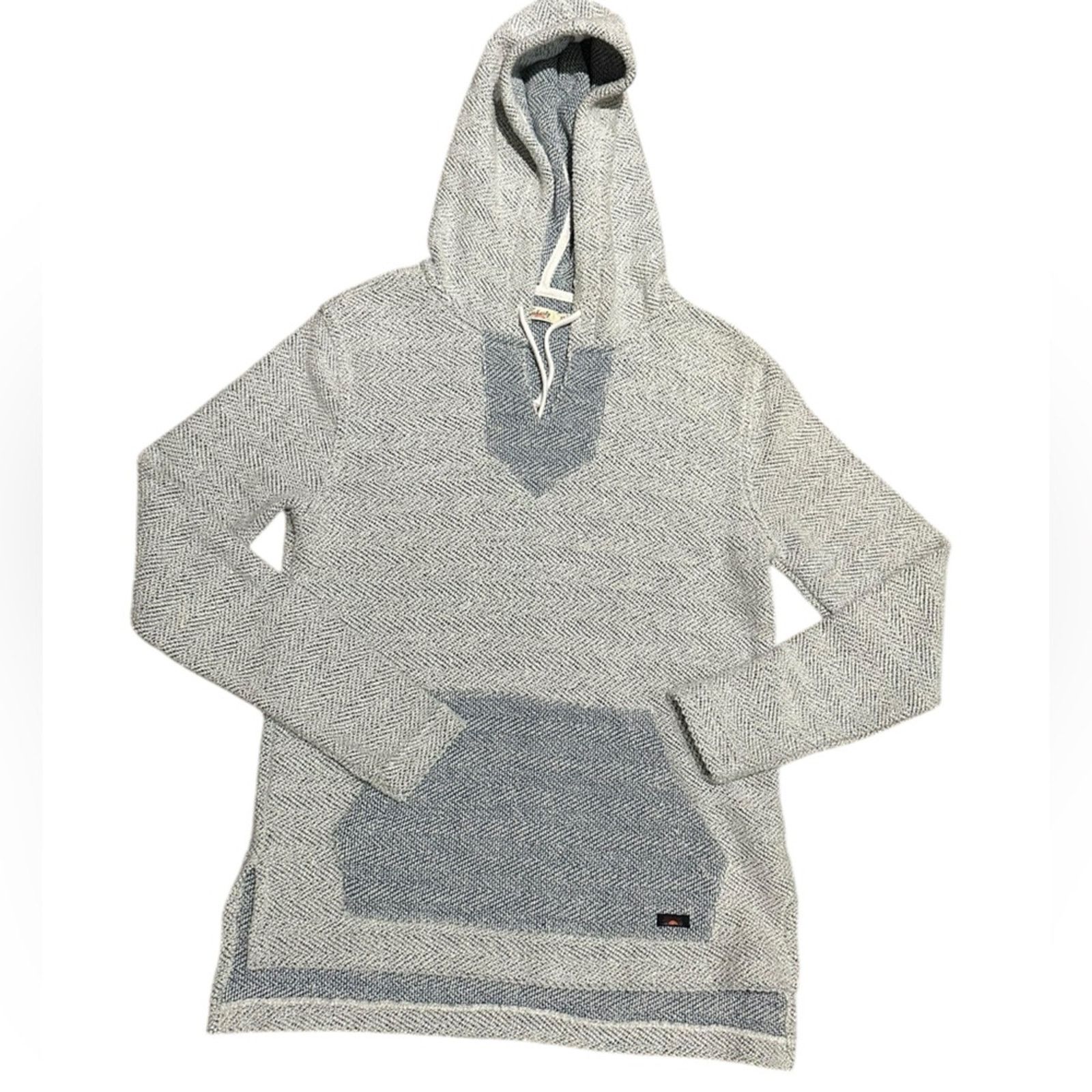 Faherty Faherty XS Blue & White Tweed Texture Hoodie Pullover Shirt Size US XS / EU 42 / 0 - 2 Thumbnail
