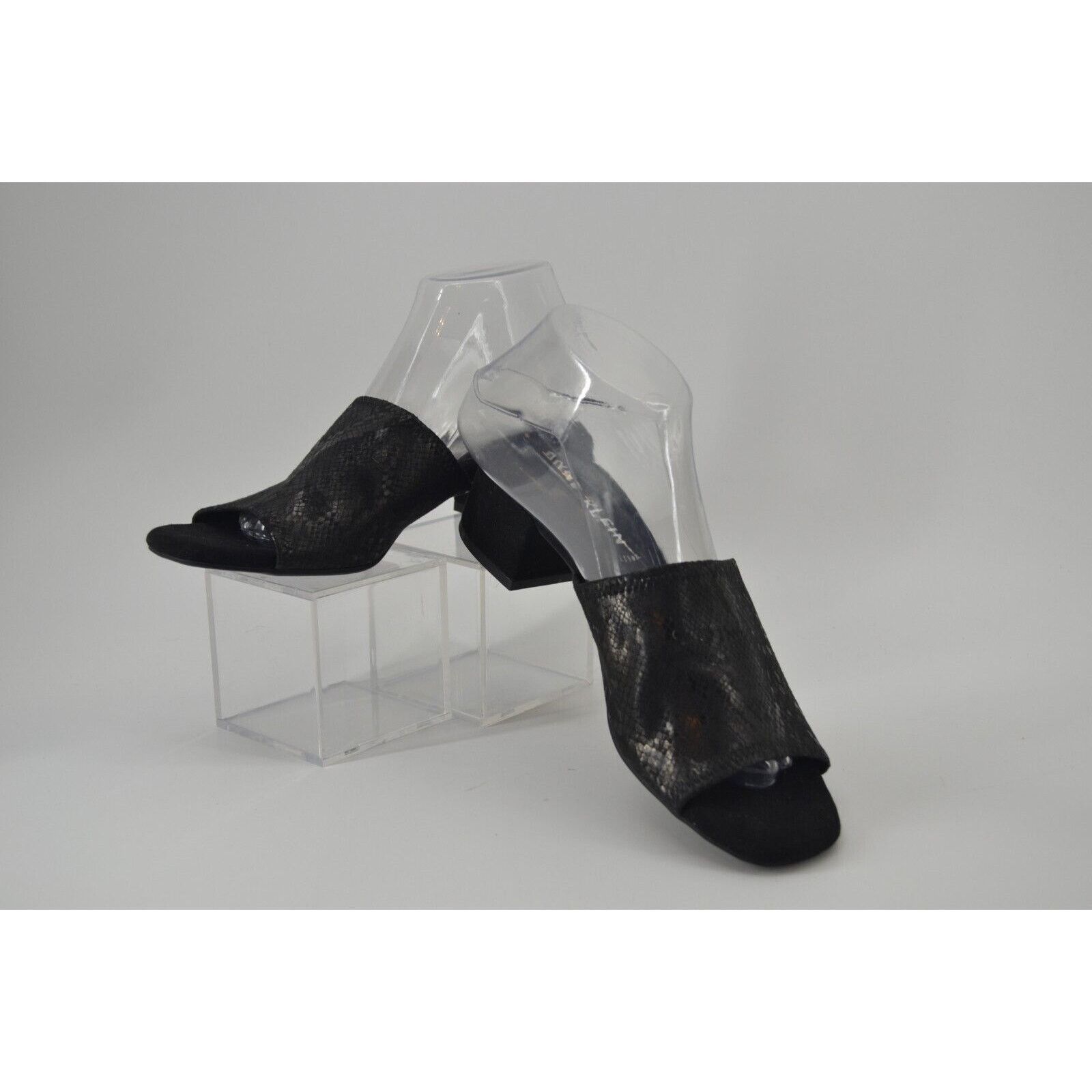 Anne Klein Anne Klein iFlex Black Leather Sandals Open Toe Animal 7.5 Size US 7.5 / IT 37.5 - 11 Thumbnail