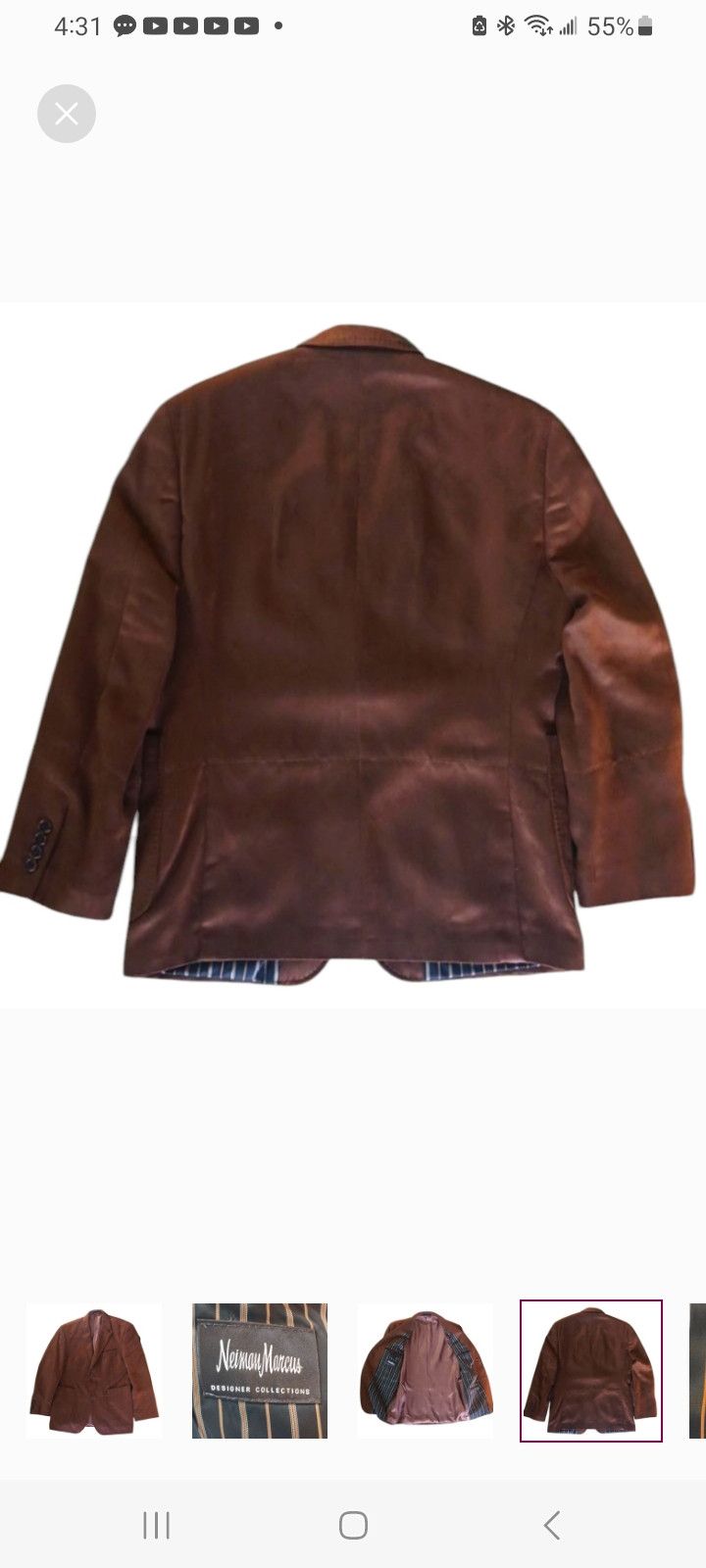 Neiman Marcus Neiman Marcus Designer Collections Brown Sports Jacket Size 38S - 5 Thumbnail