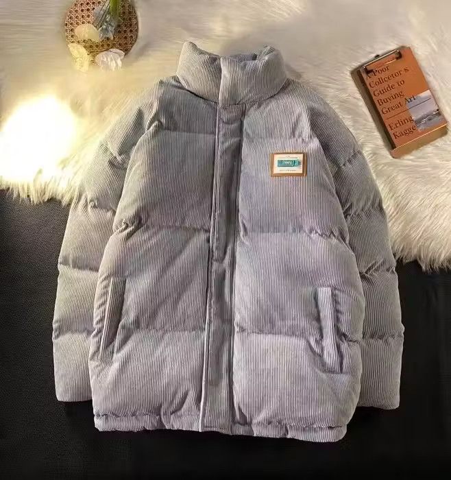 image of Vintage Parkas Corduroy Windbreaker Padded Winter Jackets in Blue, Men's (Size XL)