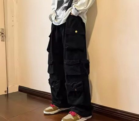 Japanese Brand Baggy Cargo Pants - Y2K Skate Streetwear Size US 33 - 1 Thumbnail