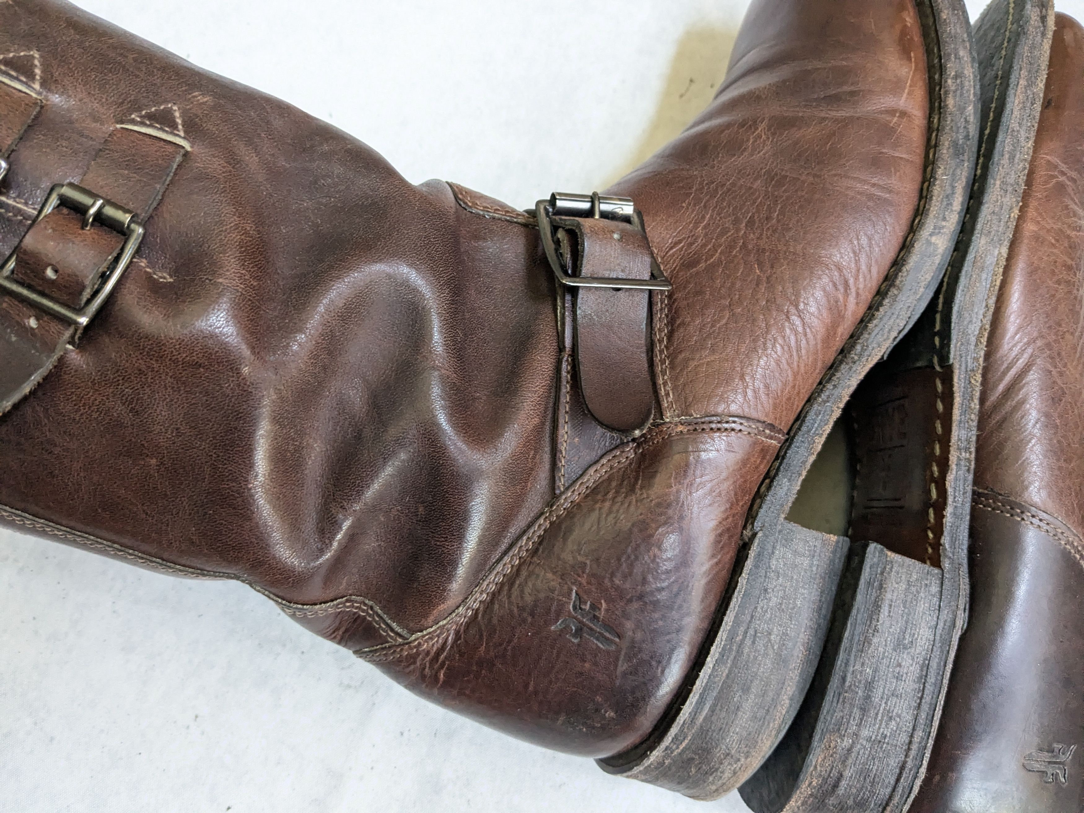 Frye Frye Engineer Boots Brown 10 M Leather Buckle Size US 10 / EU 43 - 11 Thumbnail