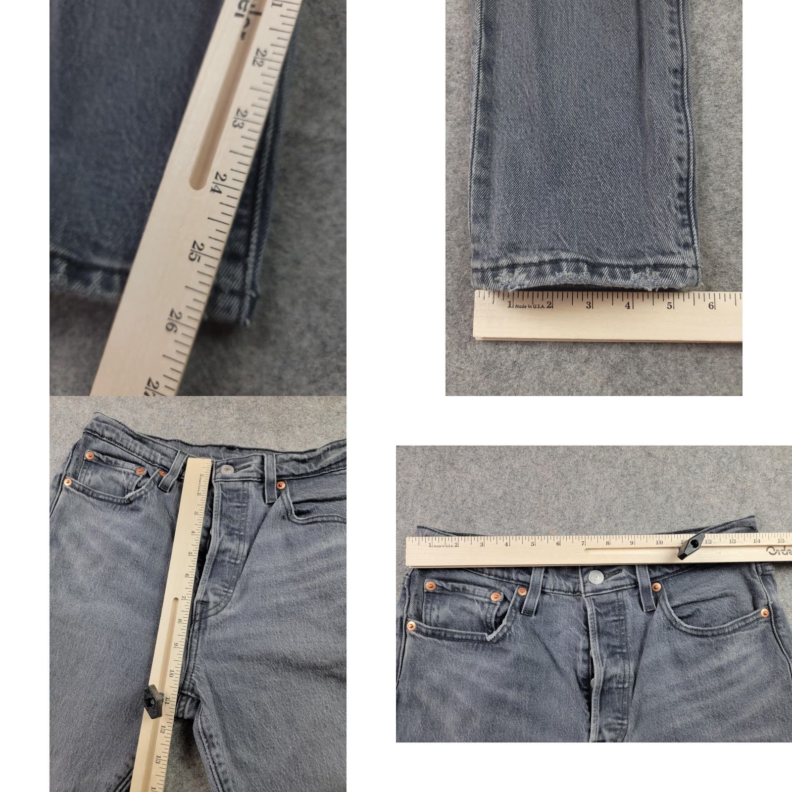 Levi's Levi's Premium 501 S Skinny Jeans Mens 29x28 Gray Button Fly Distressed Slim Denim Cotton 501 Size US 29 - 10 Thumbnail