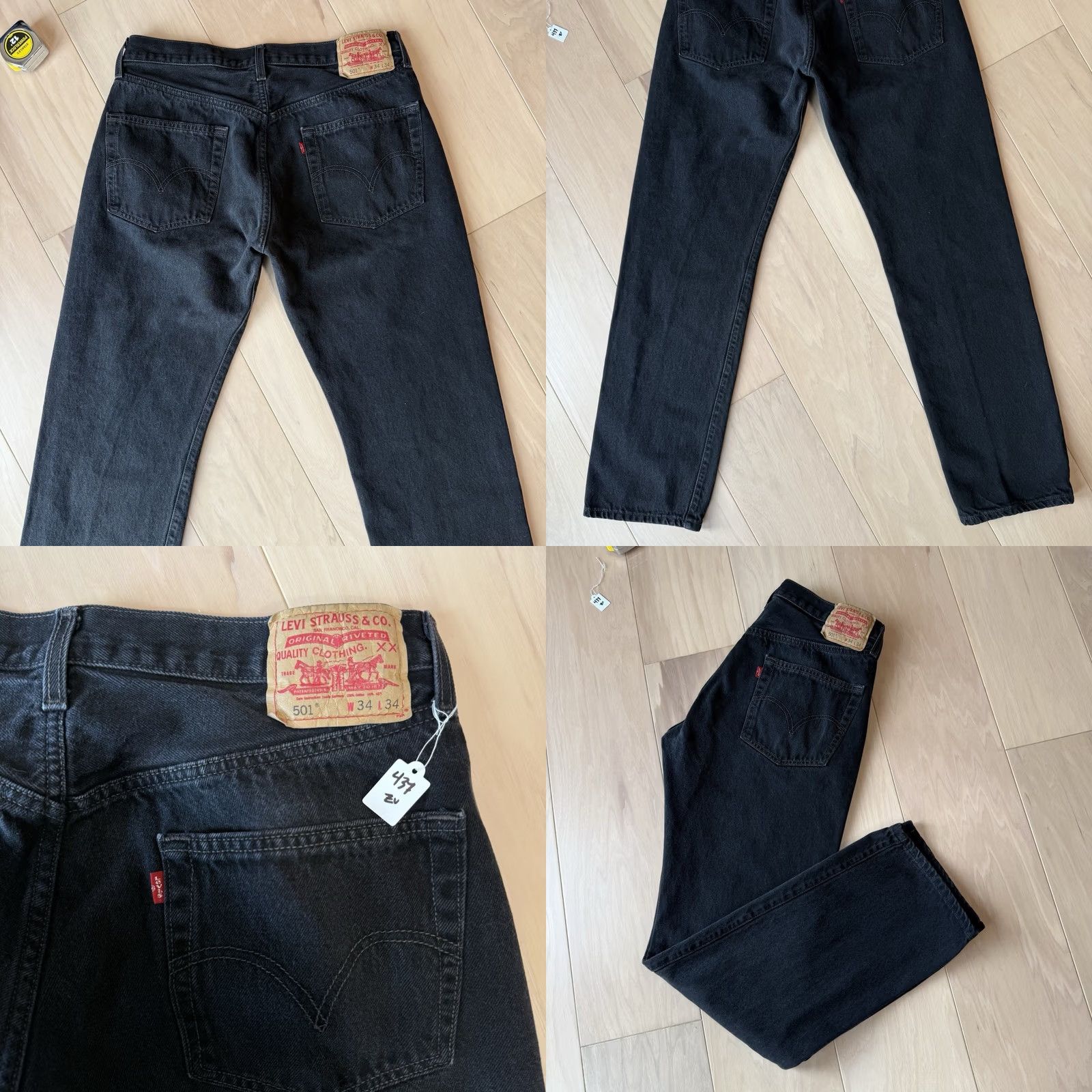 Levi's VINTAGE Levi's 501 Jeans Black Denim Straight Button Fly 32 Mens USA 90s Western Workwear NYC Size US 32 / EU 48 - 8 Thumbnail