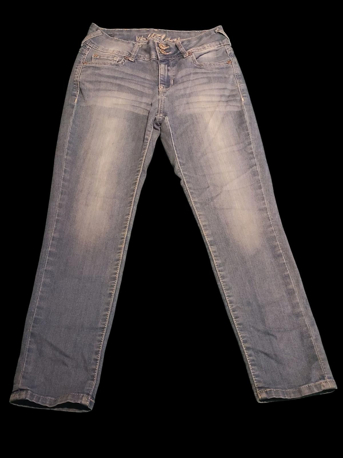 Designer WallFlower Women's Light Wash Straight Jeans Size 7 Size 28" / US 6 / IT 42 - 2 Thumbnail