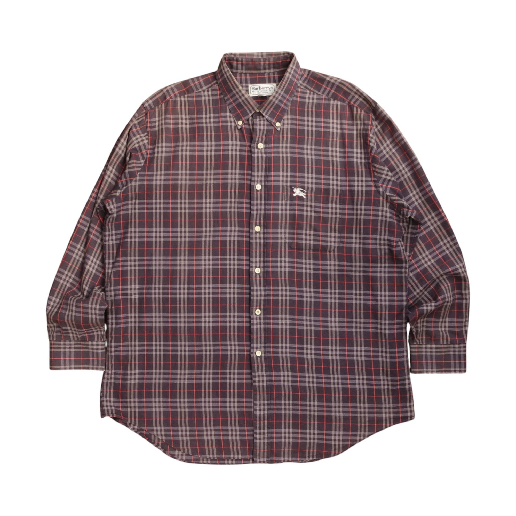 Burberry × Vintage Vtg 90s Burberrys Nova Check Button Ups Shirt