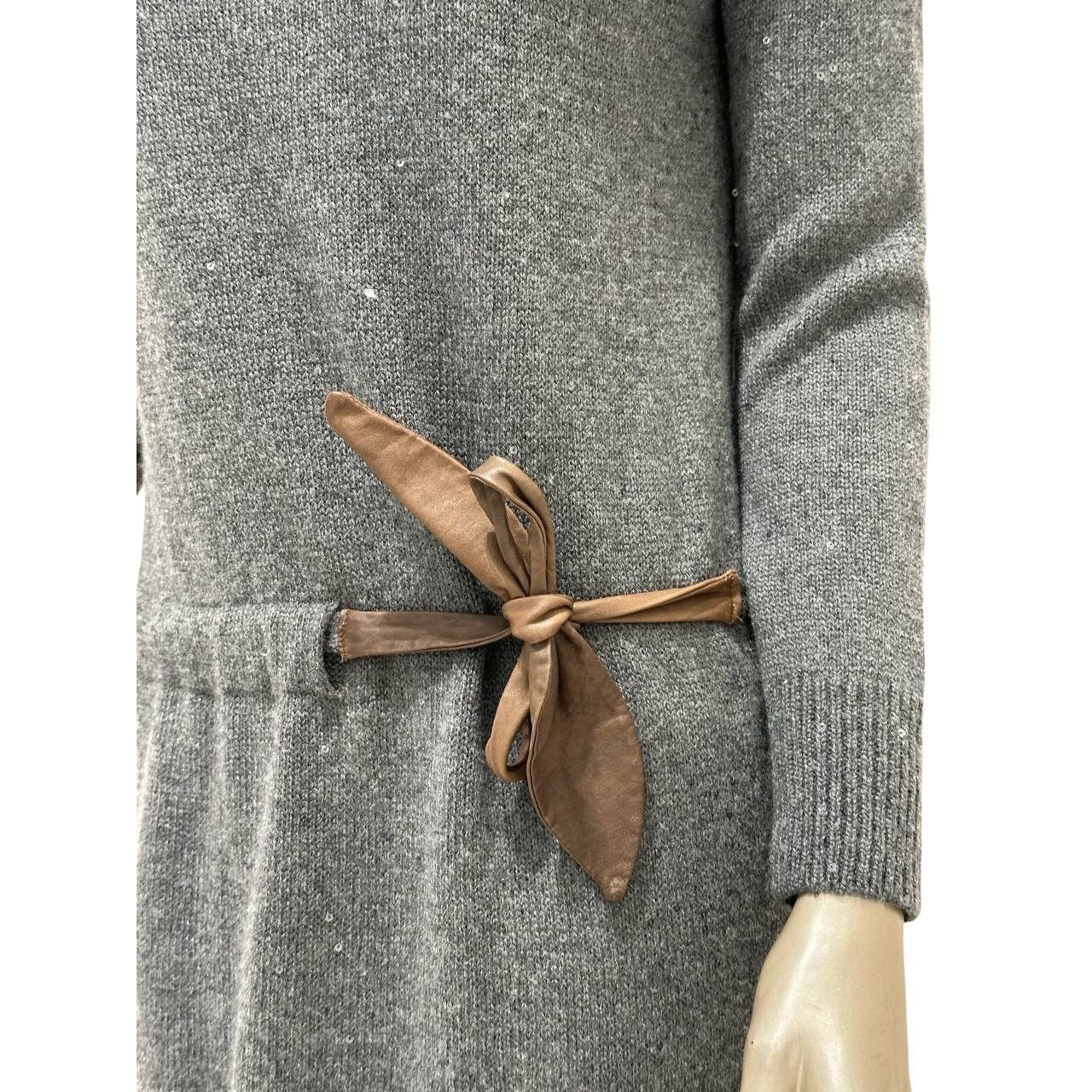 Brunello Cucinelli Brunello Cucinelli Elegant Wool Leather Belt Dress Sz.XS/S Size XS / US 0-2 / IT 36-38 - 2 Thumbnail