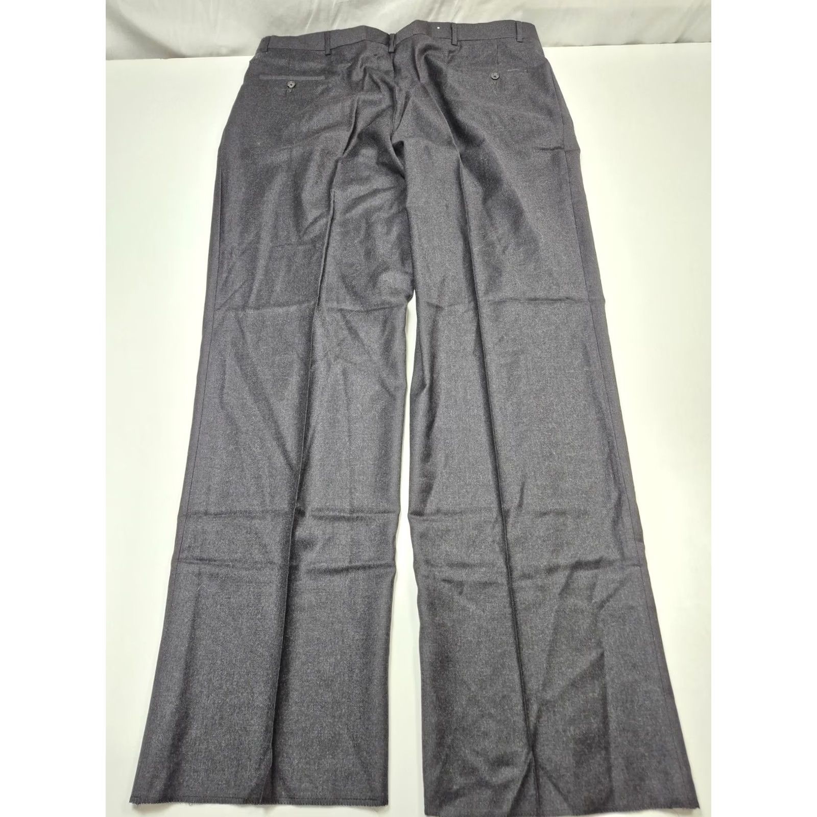 Vintage Fioravanti Dress Pants Mens 44 Regular Gray Wool Pleated Straight Classic Fit Back Welt Pockets Mens Size US 44 / EU 60 - 6 Thumbnail