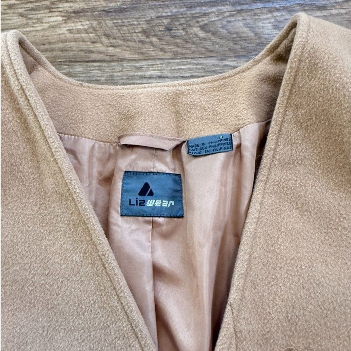 Liz Claiborne Vintage 80s Liz Claiborne Camel Wool Blend Blazer Size XL / US 12-14 / IT 48-50 - 3 Thumbnail